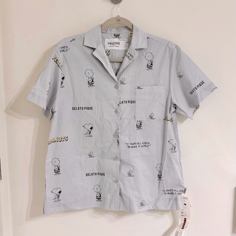 New PEANUTS meets GELATO PIQUE short sleeve pajama top